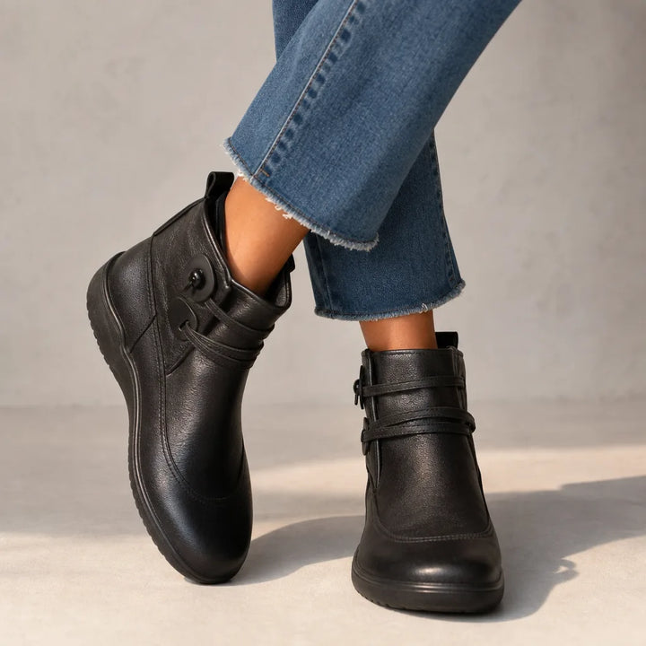 Mikaela Ankle Boots - Color:Black;Size:35