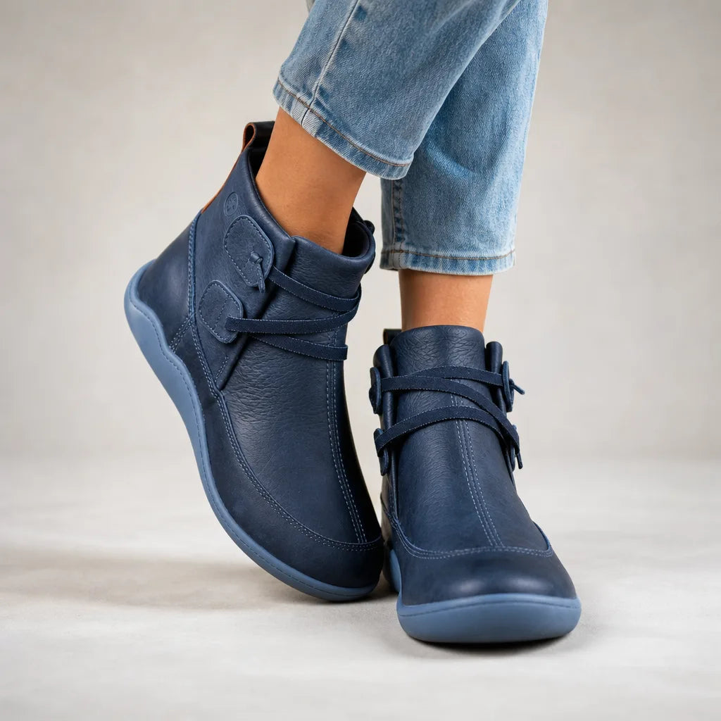 Mikaela Ankle Boots - Color:Blue;Size:35