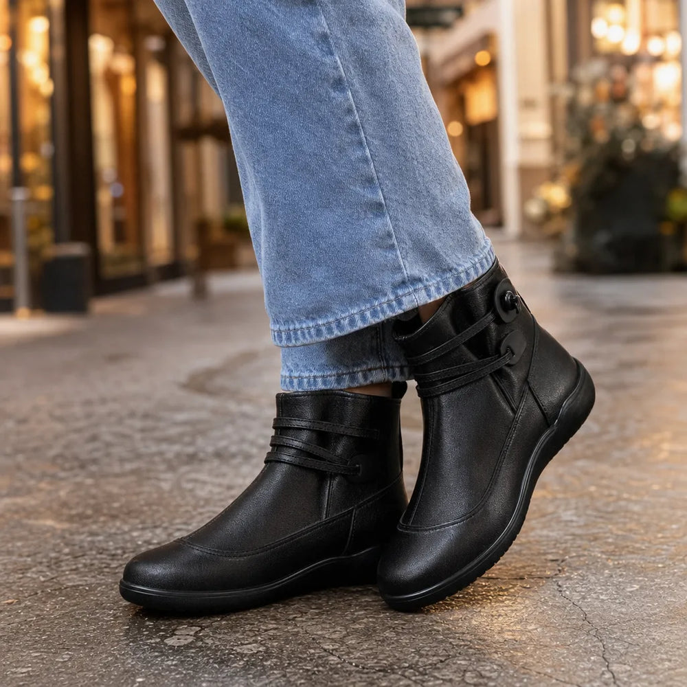 Women's Black Mikaela | Women's Fall Sheepskin Ankle Boots