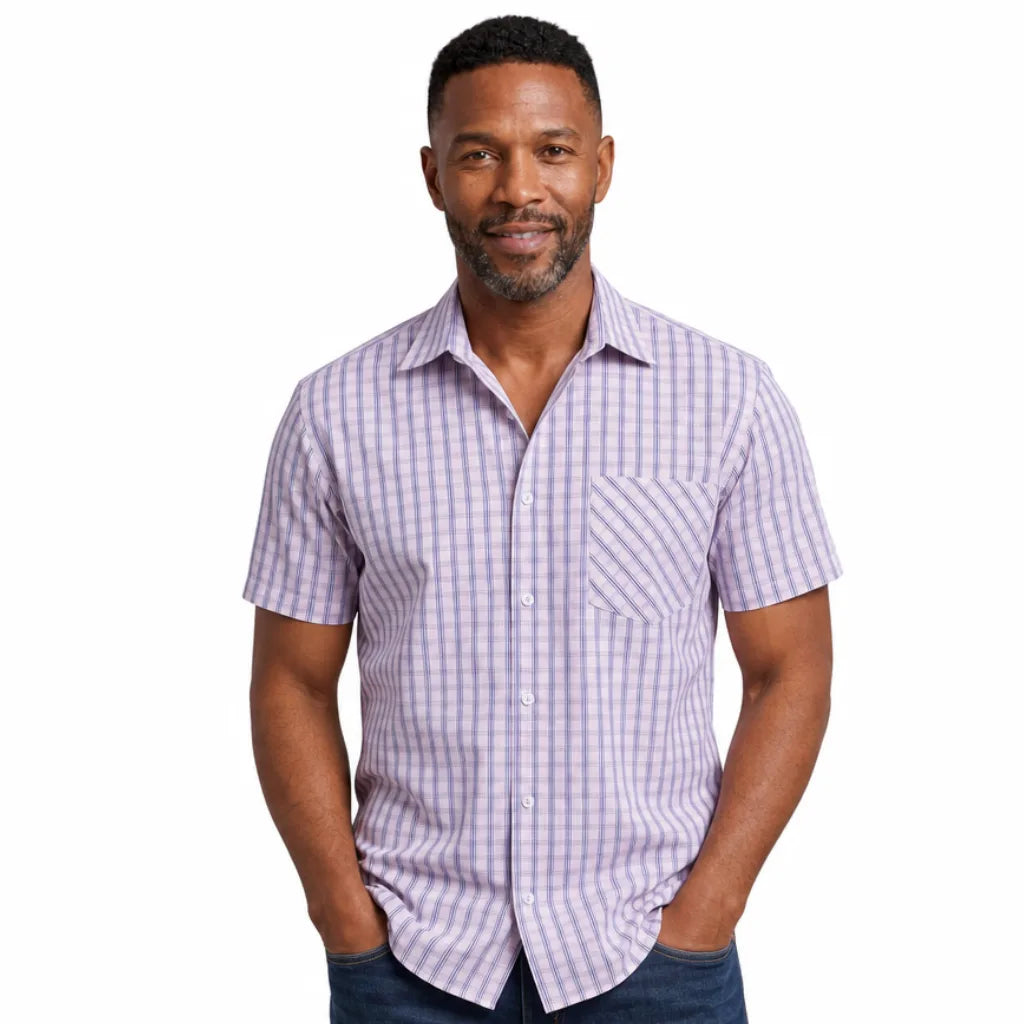 Men's Teagan Plaid Short-Sleeve Shirt