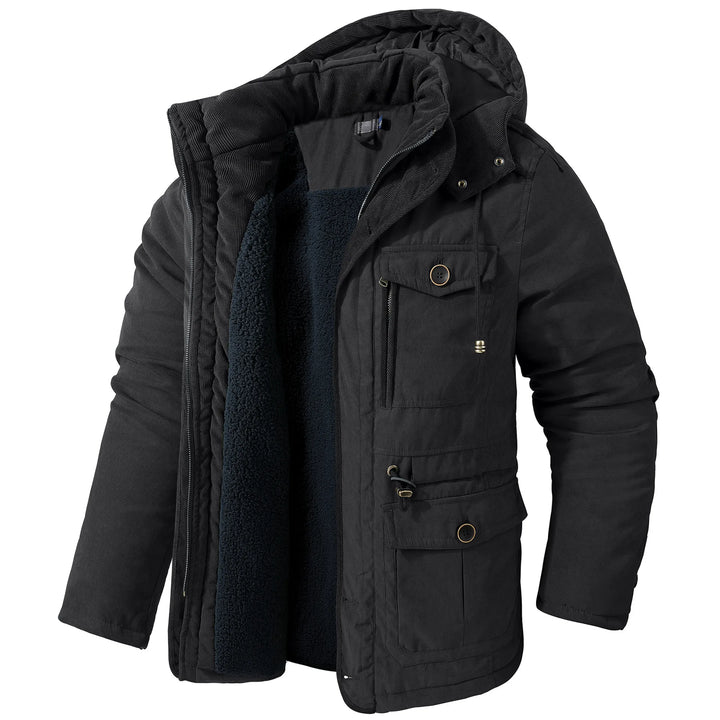 Milburn | Men's Fleeced Lined Parka Jacket - Color:Black;Size:XS