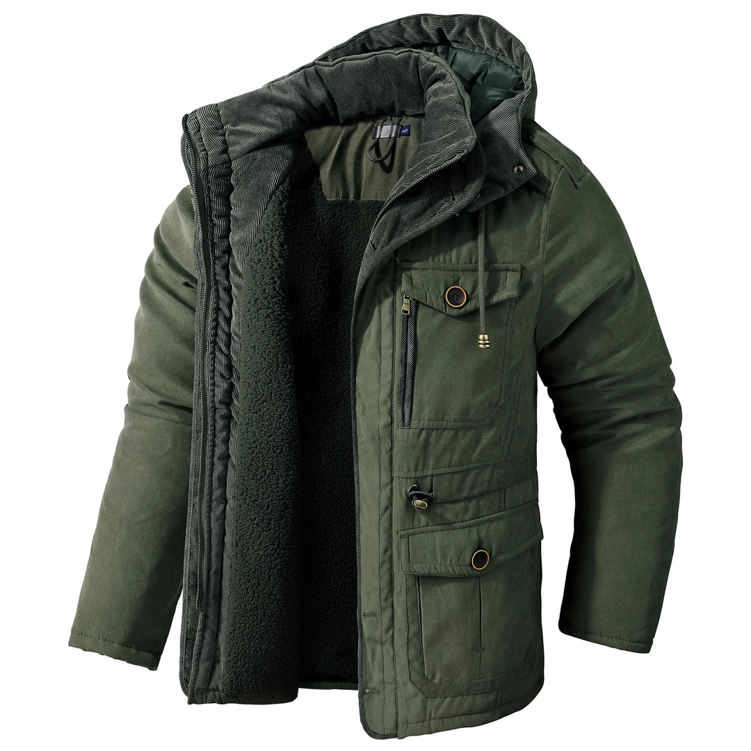 Milburn | Men's Fleeced Lined Parka Jacket - Color:Green;Size:XS