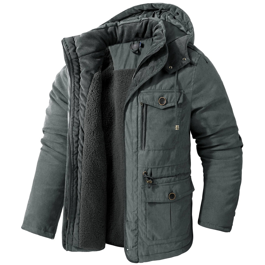Milburn | Men's Fleeced Lined Parka Jacket - Color:Grey;Size:XS