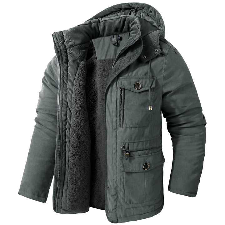 Milburn | Men's Fleeced Lined Parka Jacket - Color:Grey;Size:XS