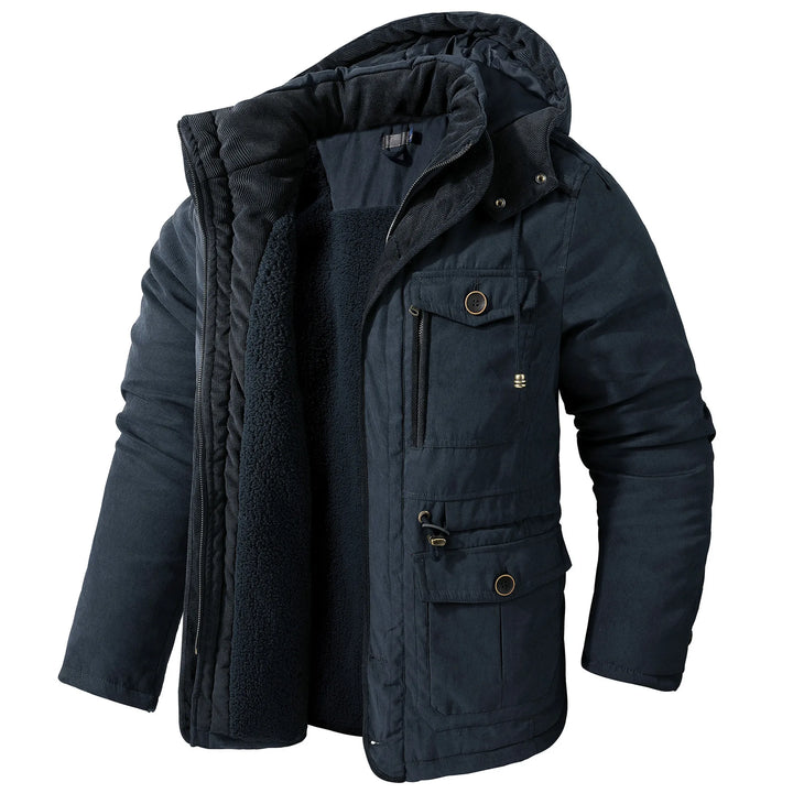 Milburn | Men's Fleeced Lined Parka Jacket - Color:Navy Blue;Size:XS
