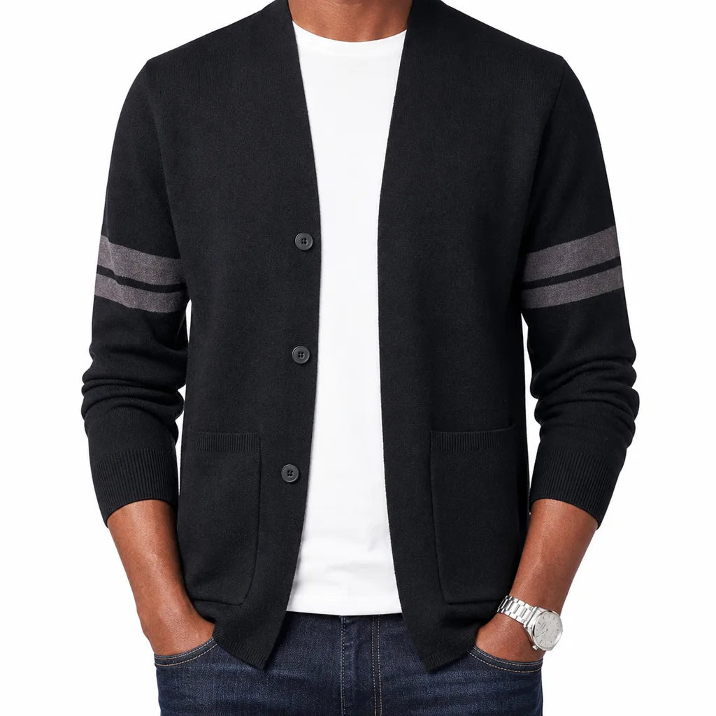 Milburn V-Neck Cardigan - Color:Black;Size:S