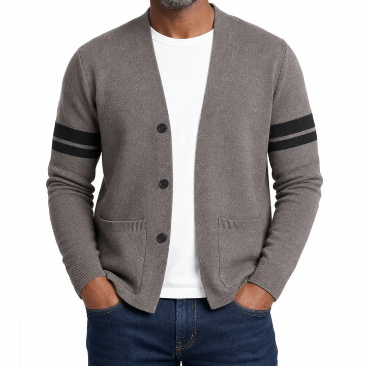 Milburn V-Neck Cardigan - Color:Gray;Size:S