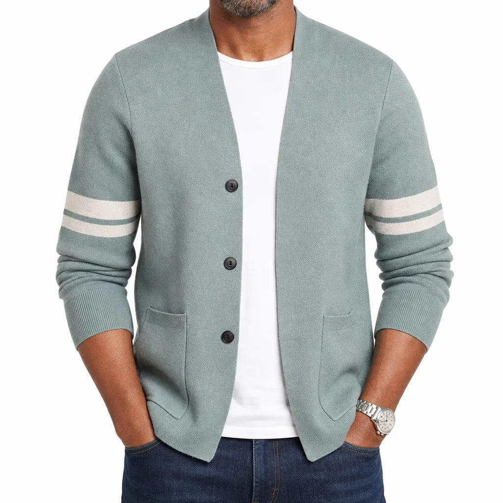 Milburn V-Neck Cardigan - Color:Green;Size:S