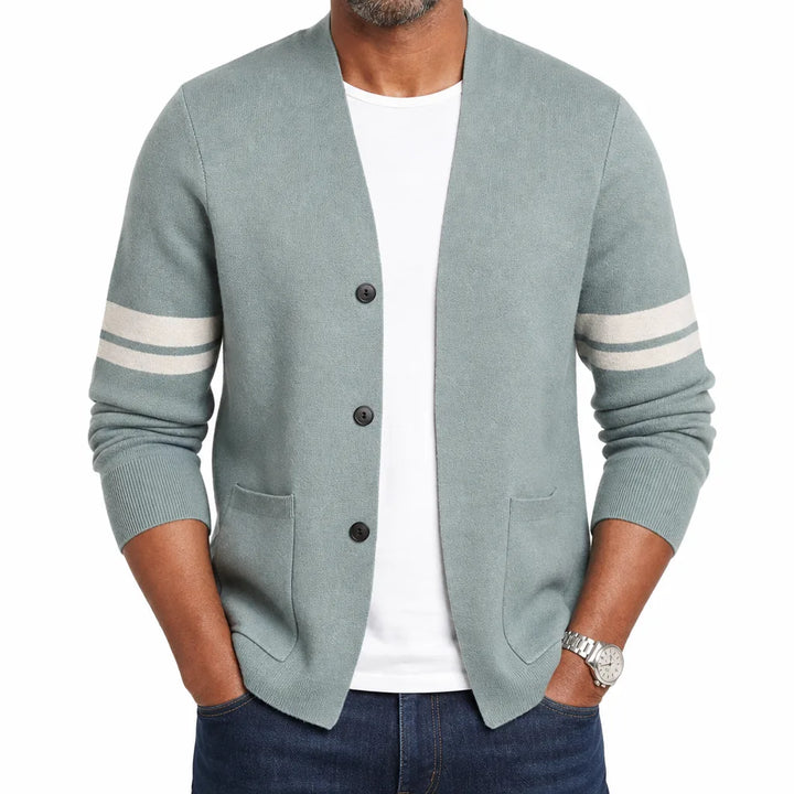 Milburn V-Neck Cardigan - Color:Green;Size:S