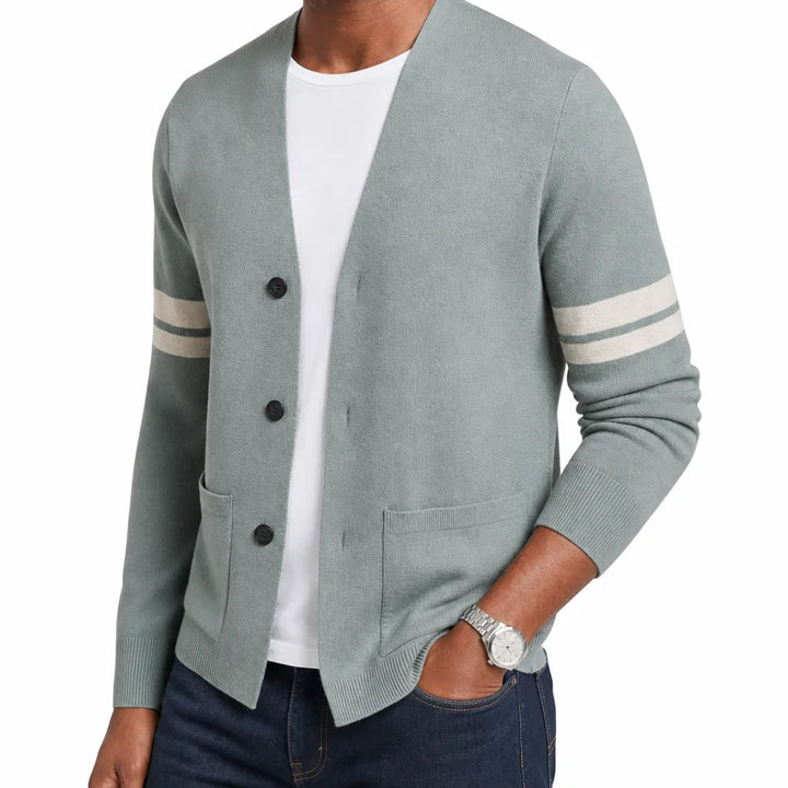 Men's Green Milburn V-Neck Cardigan