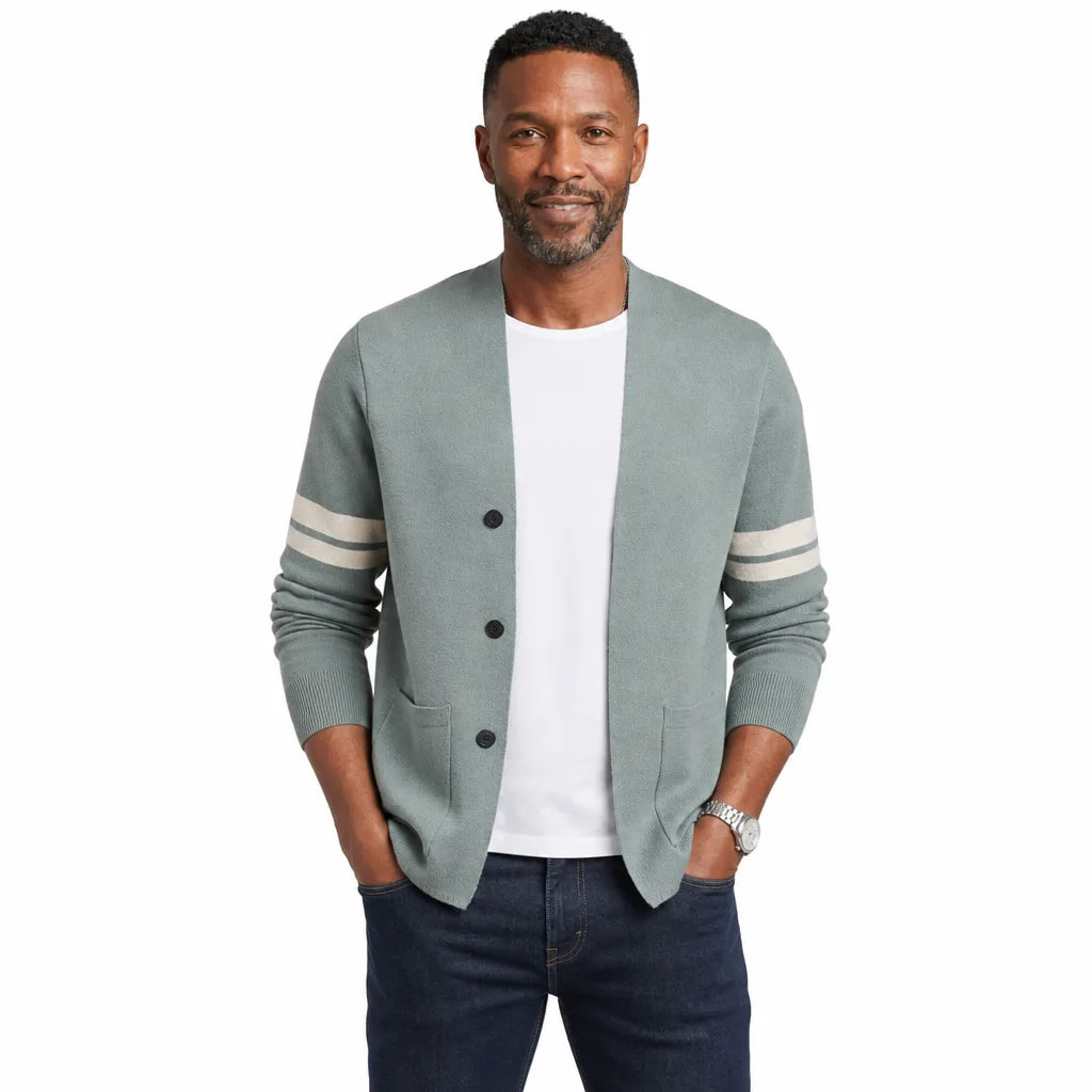 Men's Green Milburn V-Neck Cardigan
