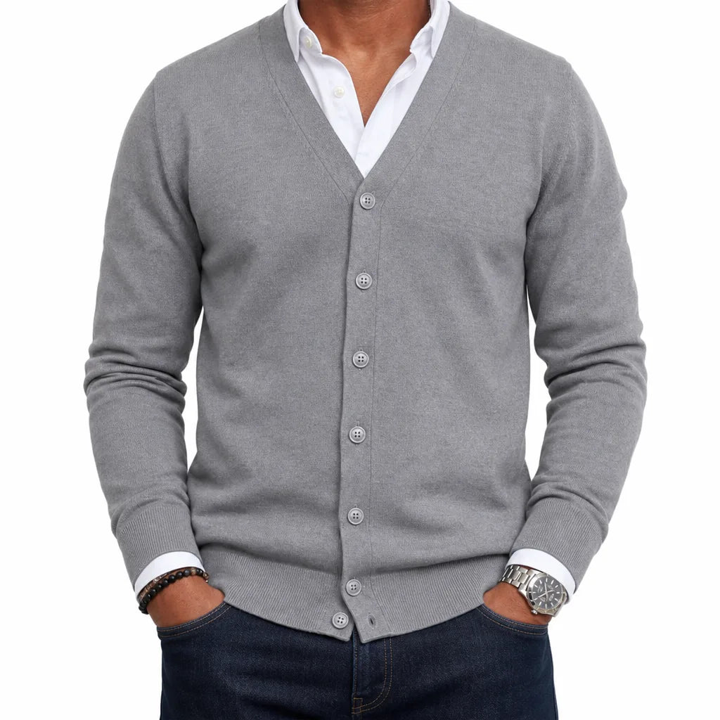 Miles V Neck Cardigan - Color:Gray;Size:XS