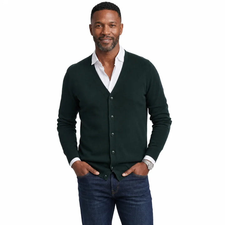 Men's Black Miles V Neck Cardigan