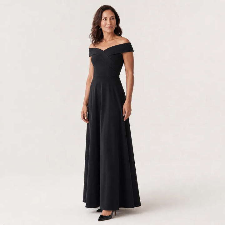 Women's Black Juliana Off-Shoulder Gown