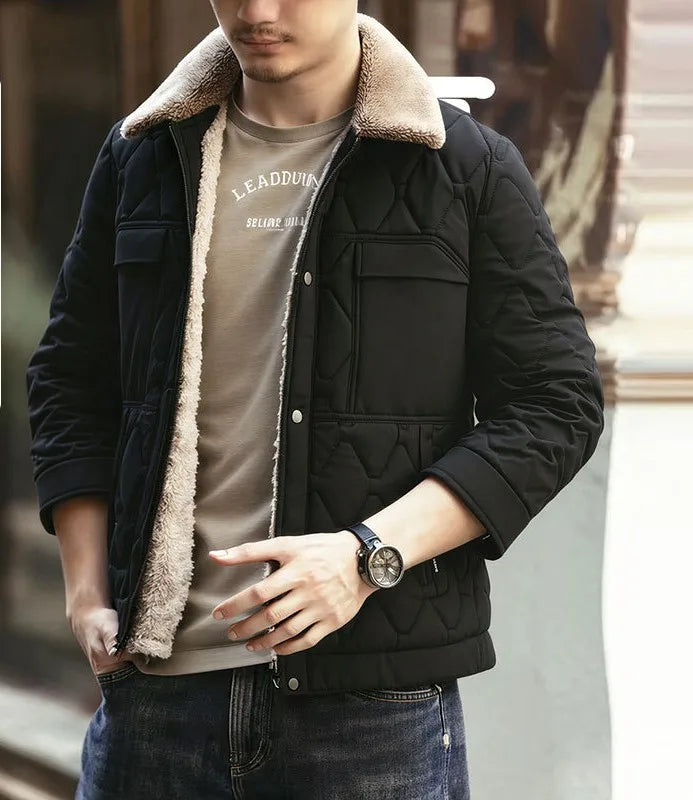 Milo | Men's Quilted Barn Jacket - Color:Black;Size:L