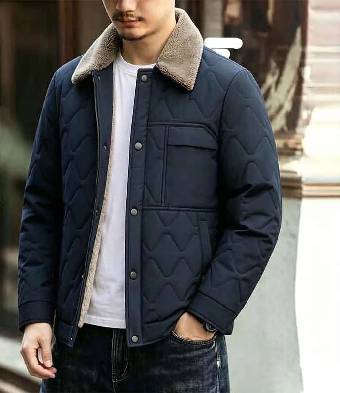 Milo | Men's Quilted Barn Jacket - Color:Dark Blue;Size:L