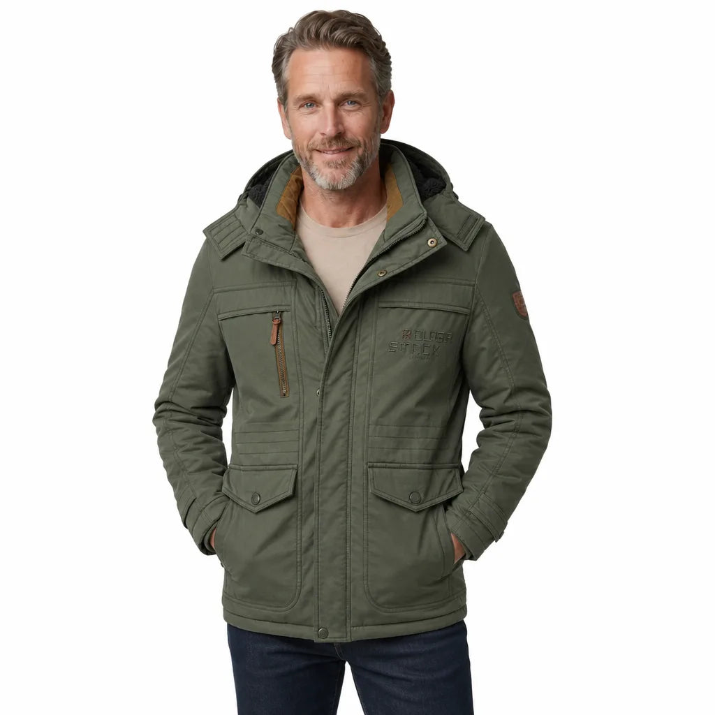 Men's Green Milton Padded Hooded Jacket