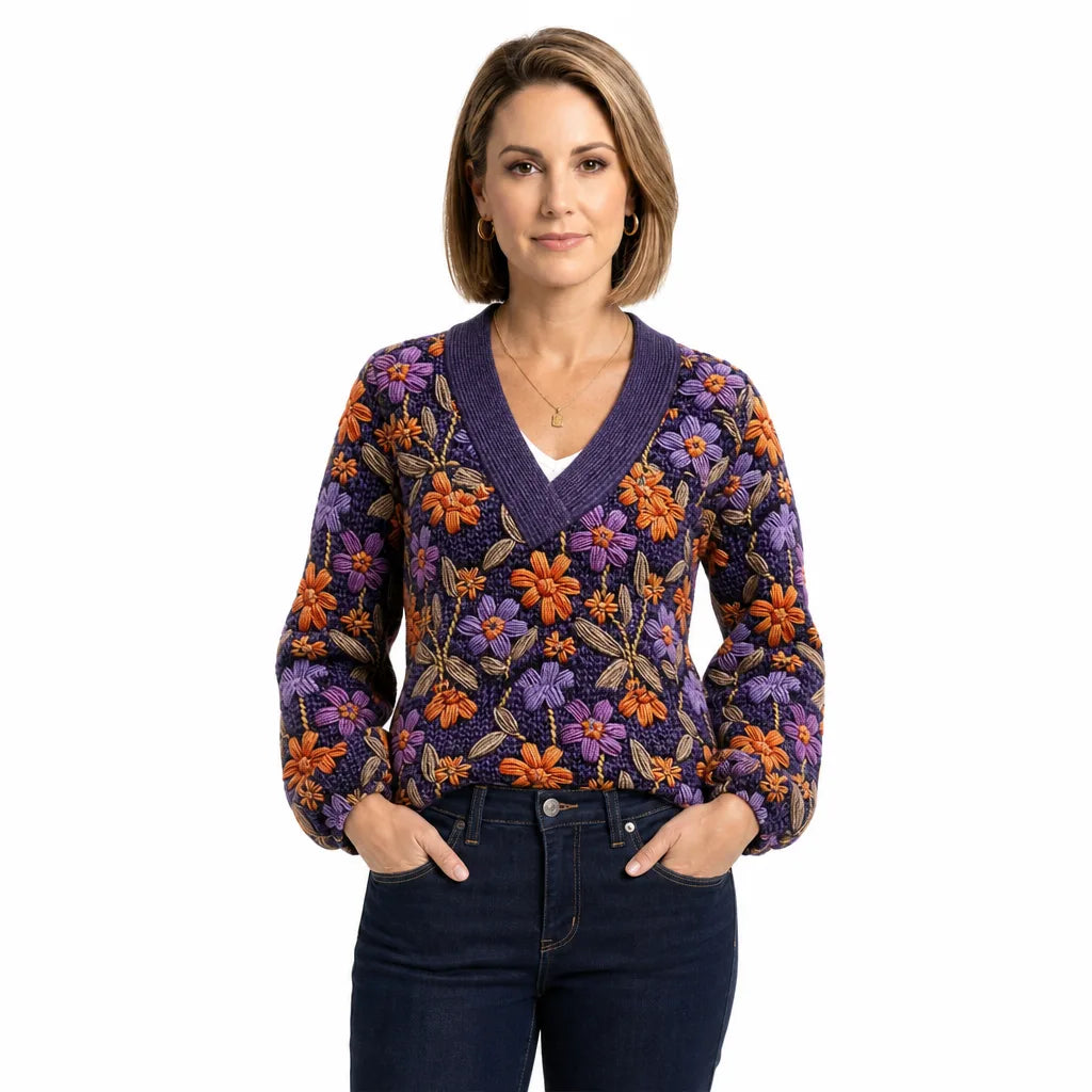 Women's Color:1;Size:S Ezekiel Floral V Neck Top