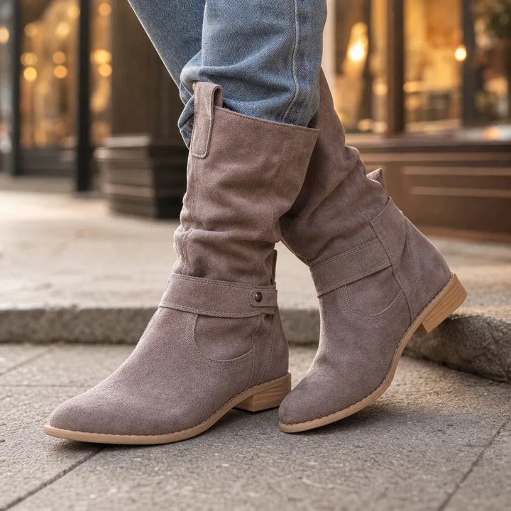 Women's Gray Ashby Ruched Ankle Boots