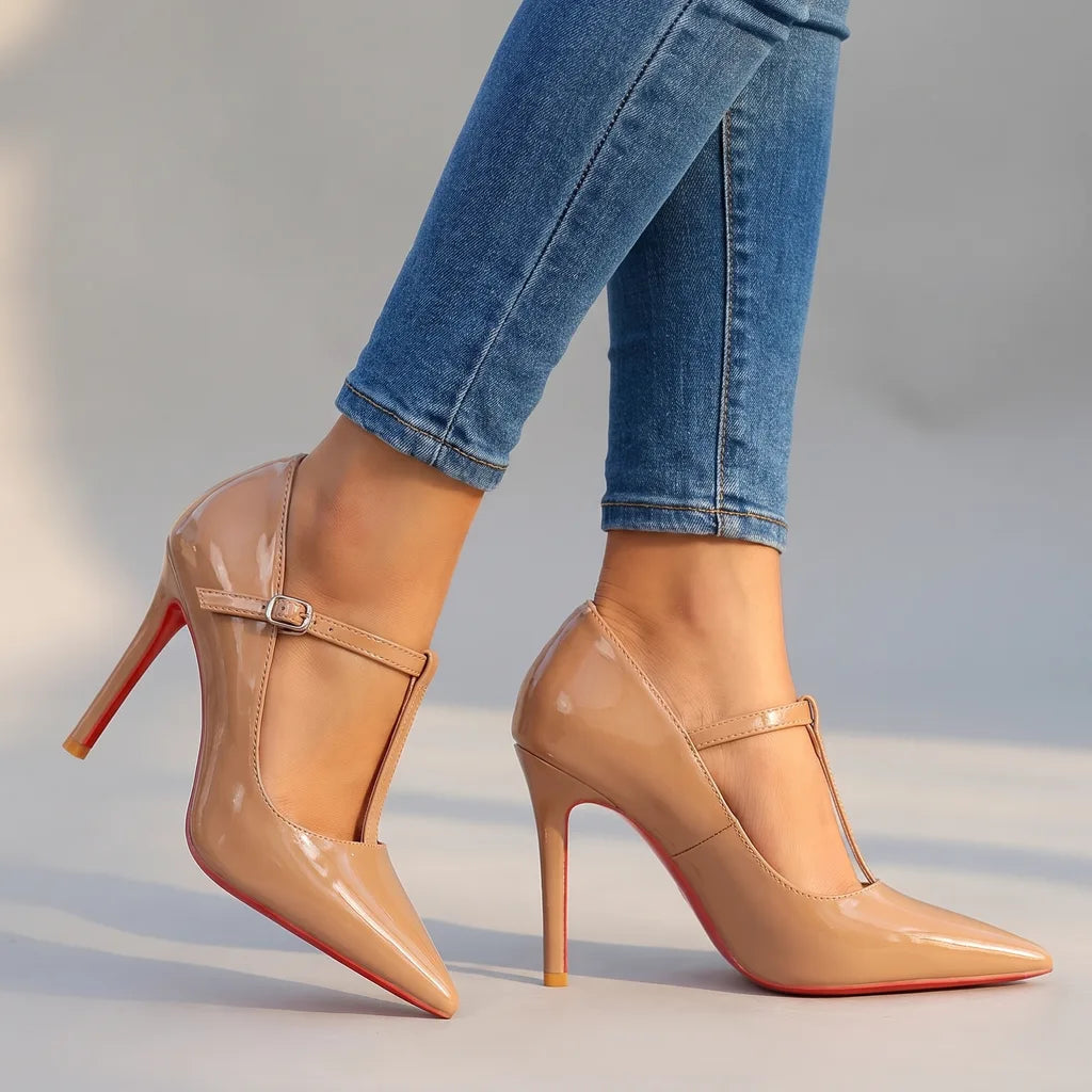 Misha | Women's Mary Jane Stiletto Heels  - Color:Nude;Size:35