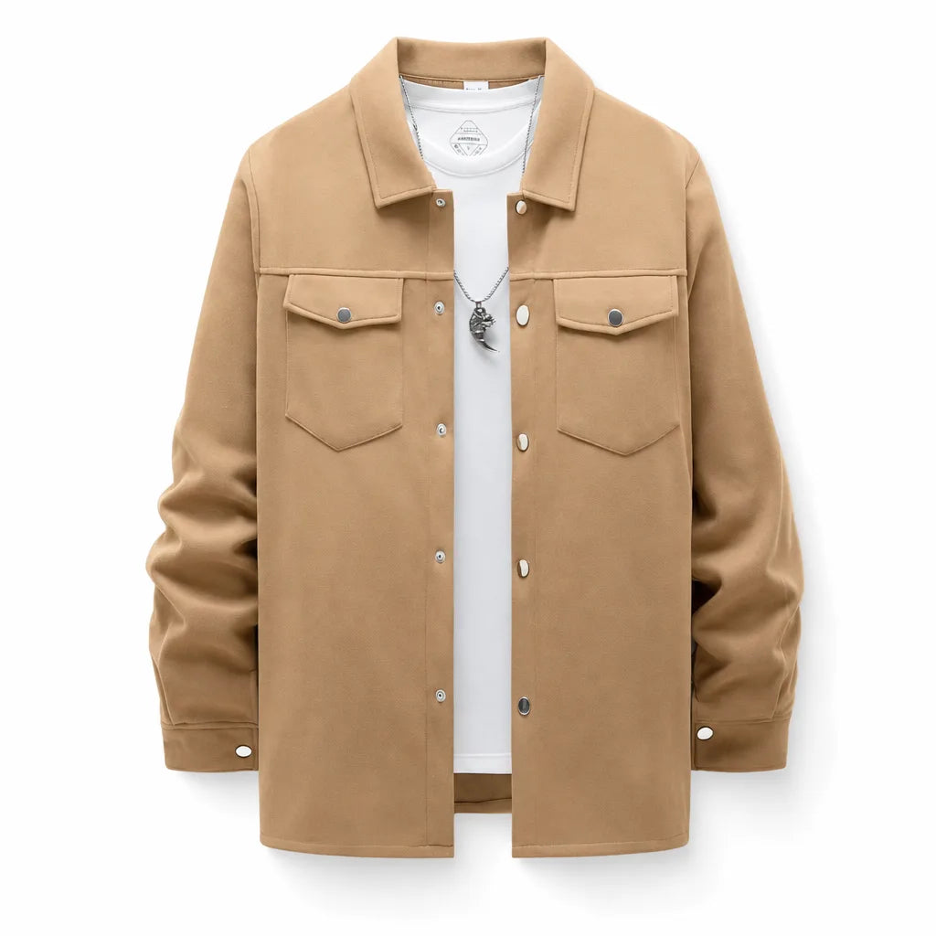 Moses Button-Front Jacket - Color:Beige;Size:XS