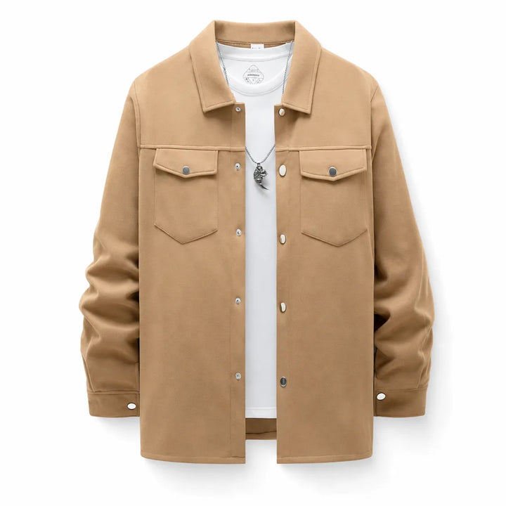 Moses Button-Front Jacket - Color:Beige;Size:XS