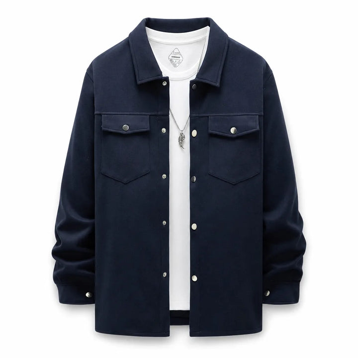 Moses Button-Front Jacket - Color:Blue;Size:XS