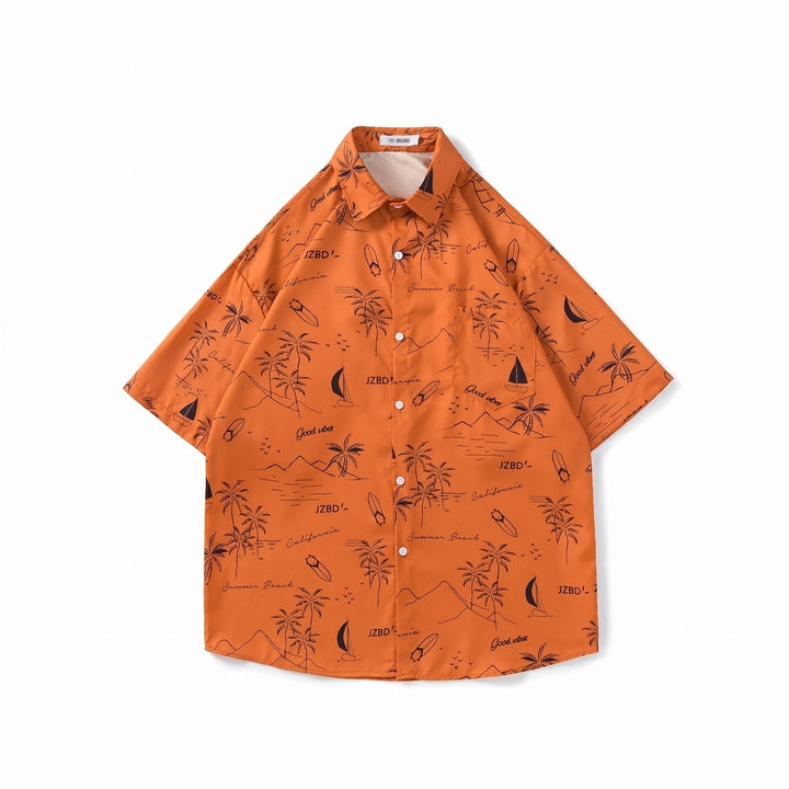 Murray Floral Shirt - Color:8044 Orange;Size:XS
