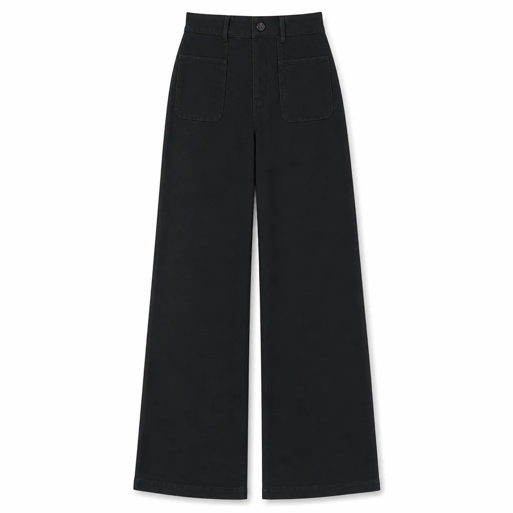 Myah Wide Leg Jeans - Color:Black;Size:27