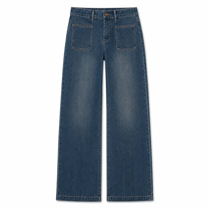 Myah Wide Leg Jeans - Color:Blue;Size:27