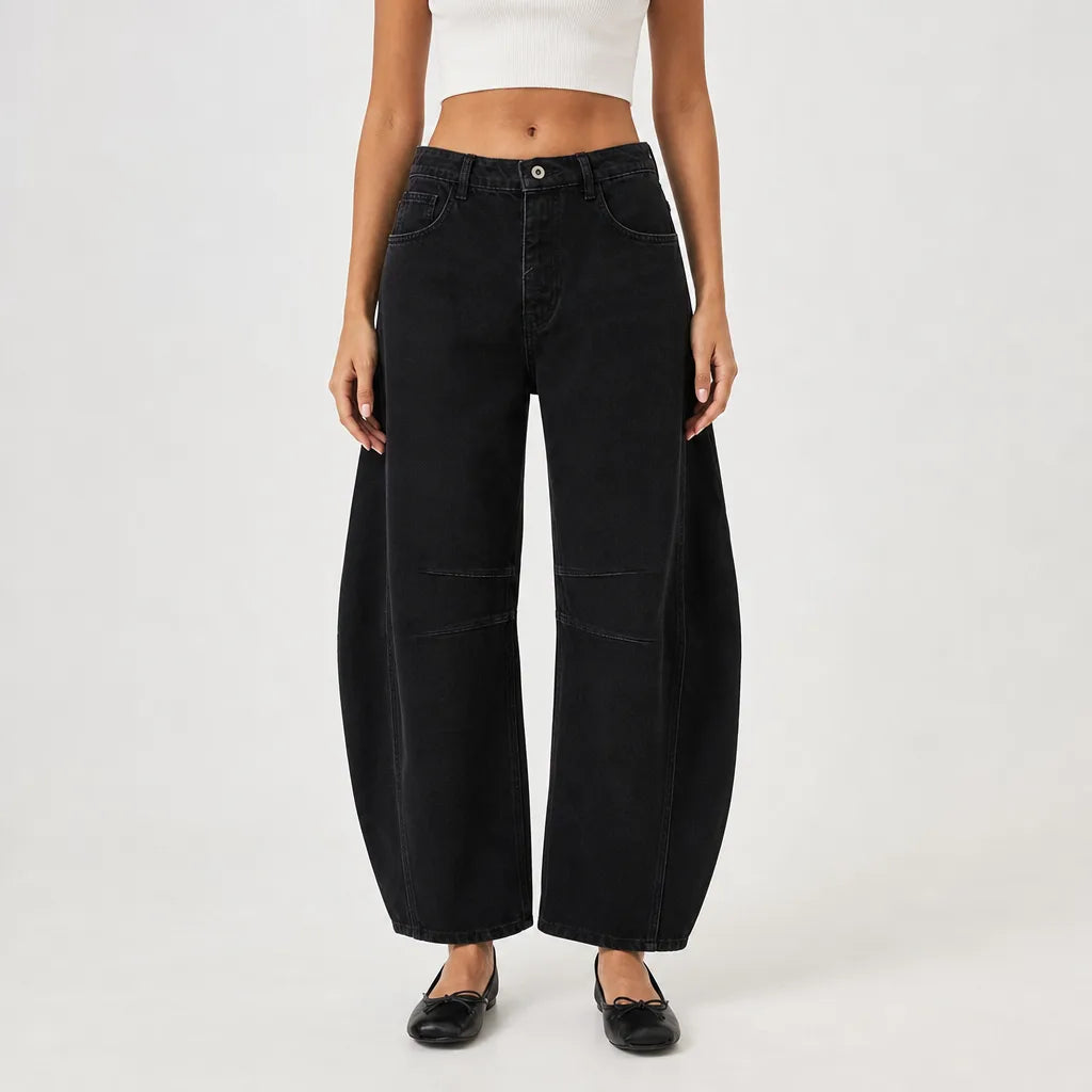 Naomi | Baggy Wide Leg Jeans - Color:Black;Size:XS