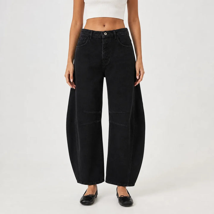 Naomi | Baggy Wide Leg Jeans - Color:Black;Size:XS