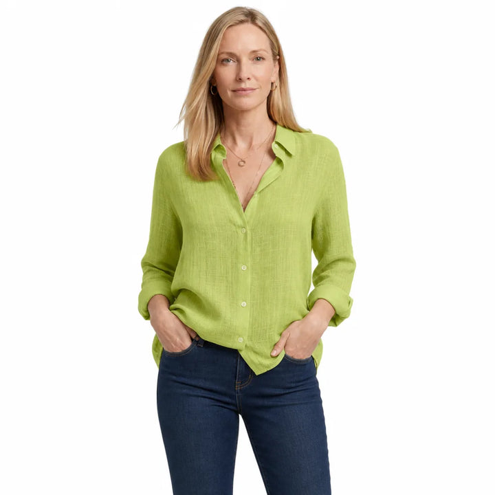 Women's Green Nash Relaxed Cotton Shirt