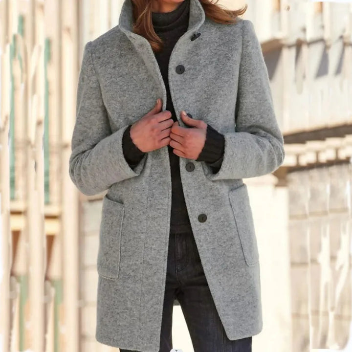 Natalie | Women's Cozy Trench Coat - Size:XS;Color:Gray