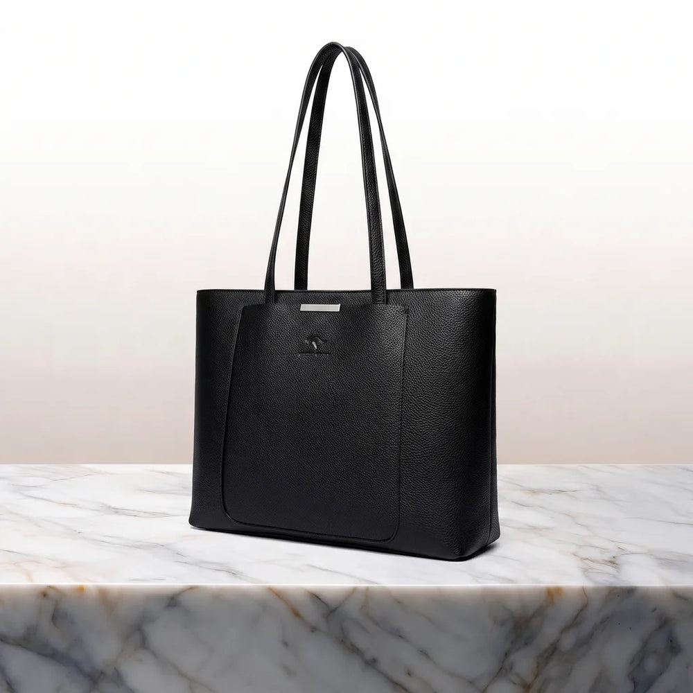 Women's Black Leopold Large Tote Bag
