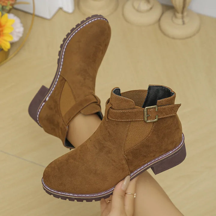 Neha  | Women's Orthopedic Ankle Boots - Color:Brown;Size:35
