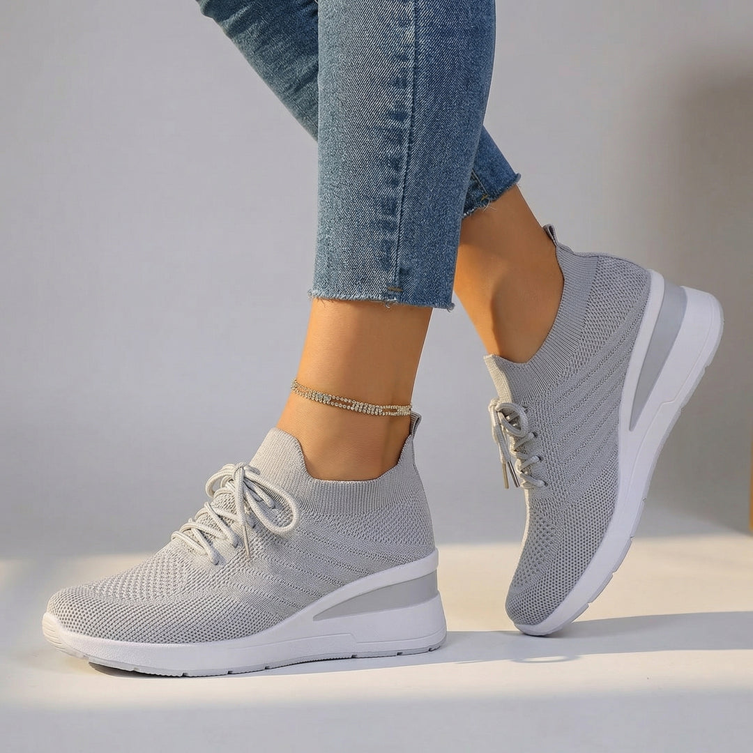 Nerina Knit Sneakers - Color:Light Gray;Size:36