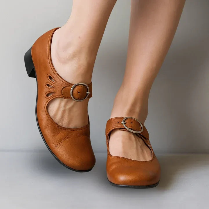 Nettie | Women's Mary Jane Shoes - Color:Brown;Size:35