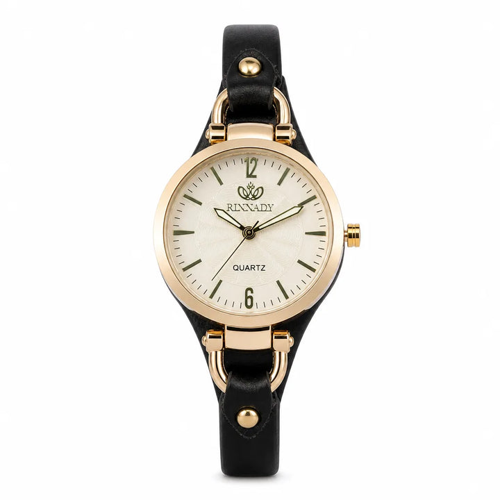 Nevaeh Slim Quartz Watch - Color:Black