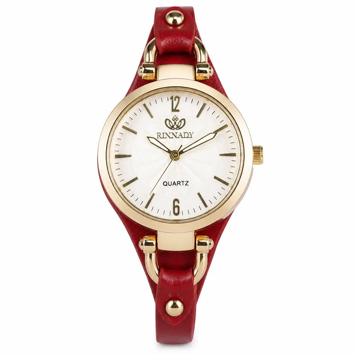 Nevaeh Slim Quartz Watch - Color:Red
