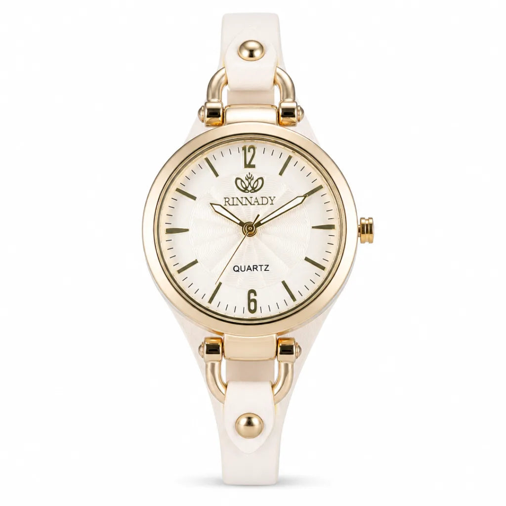 Nevaeh Slim Quartz Watch - Color:White