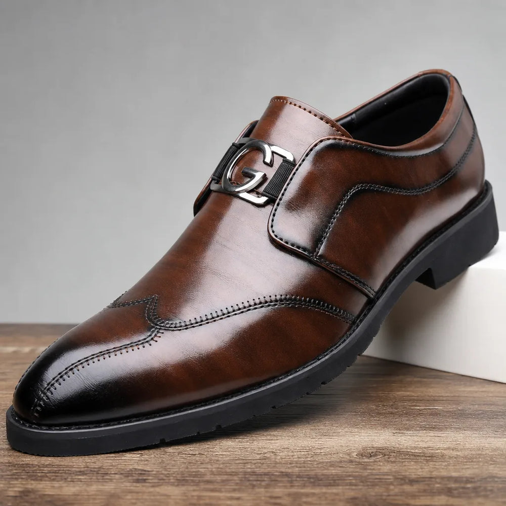 Newell Monk Strap Shoes - Color:Brown;Size:38