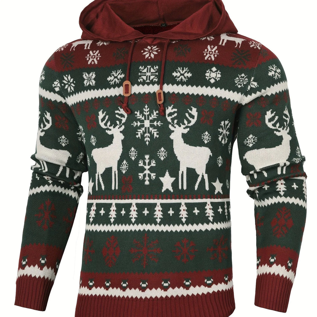 Nicolas | Men's Christmas Hoodie Sweater - Size:XS;Color:Green