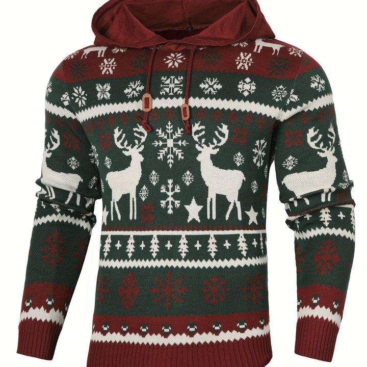 Nicolas | Men's Christmas Hoodie Sweater - Size:XS;Color:Green