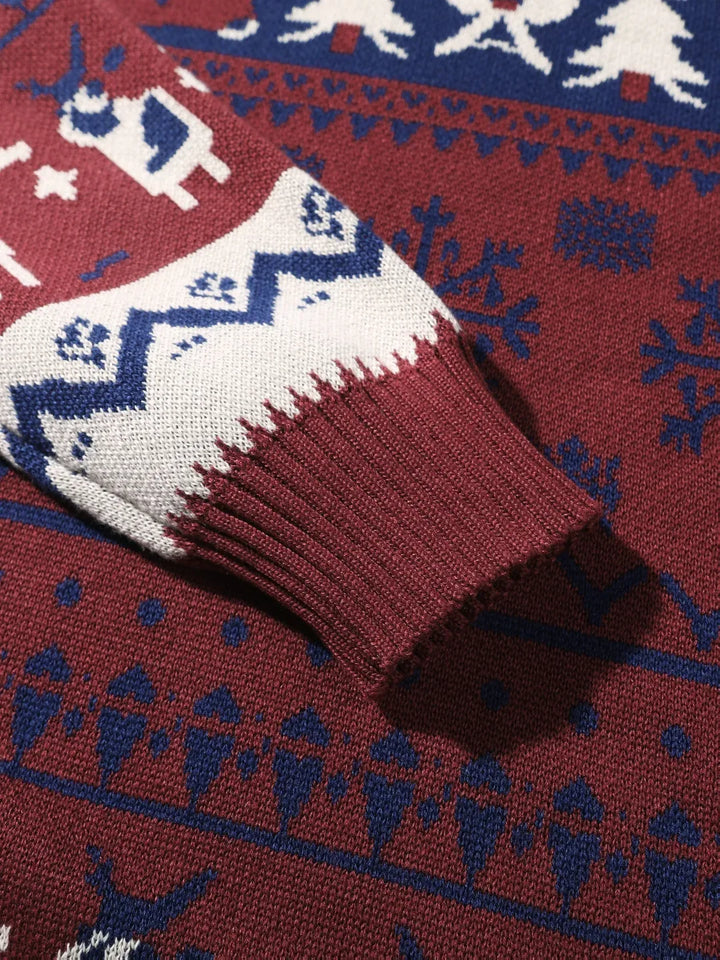 Men's Christmas Hoodie Sweater blue red 6.webp