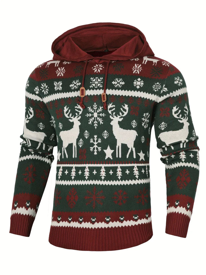Men's Christmas Hoodie Sweater green red1.webp