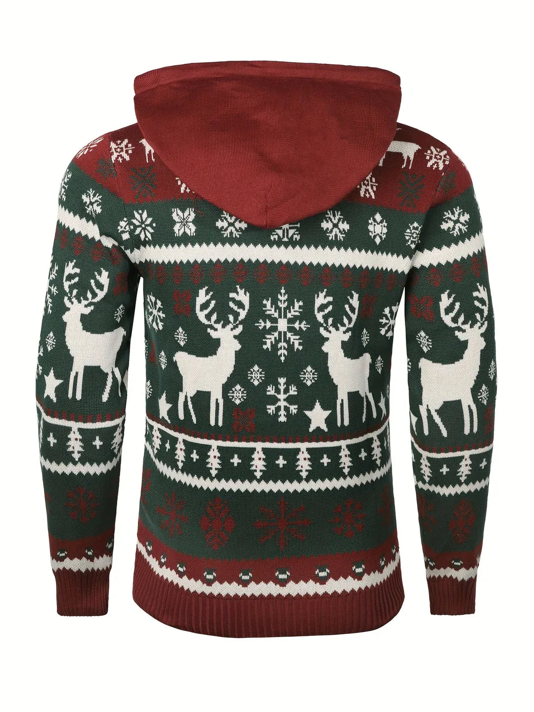 Men's Christmas Hoodie Sweater green red3.webp