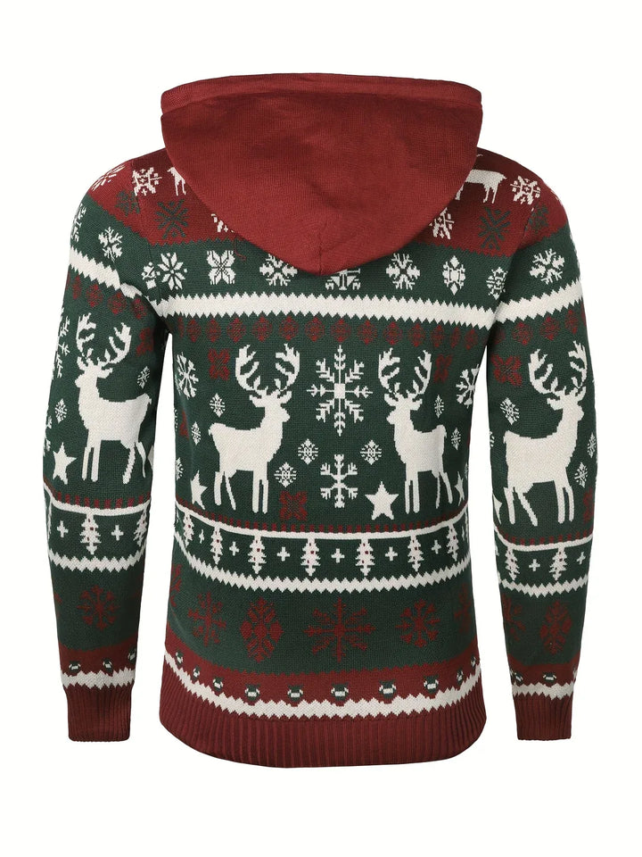 Men's Christmas Hoodie Sweater green red3.webp