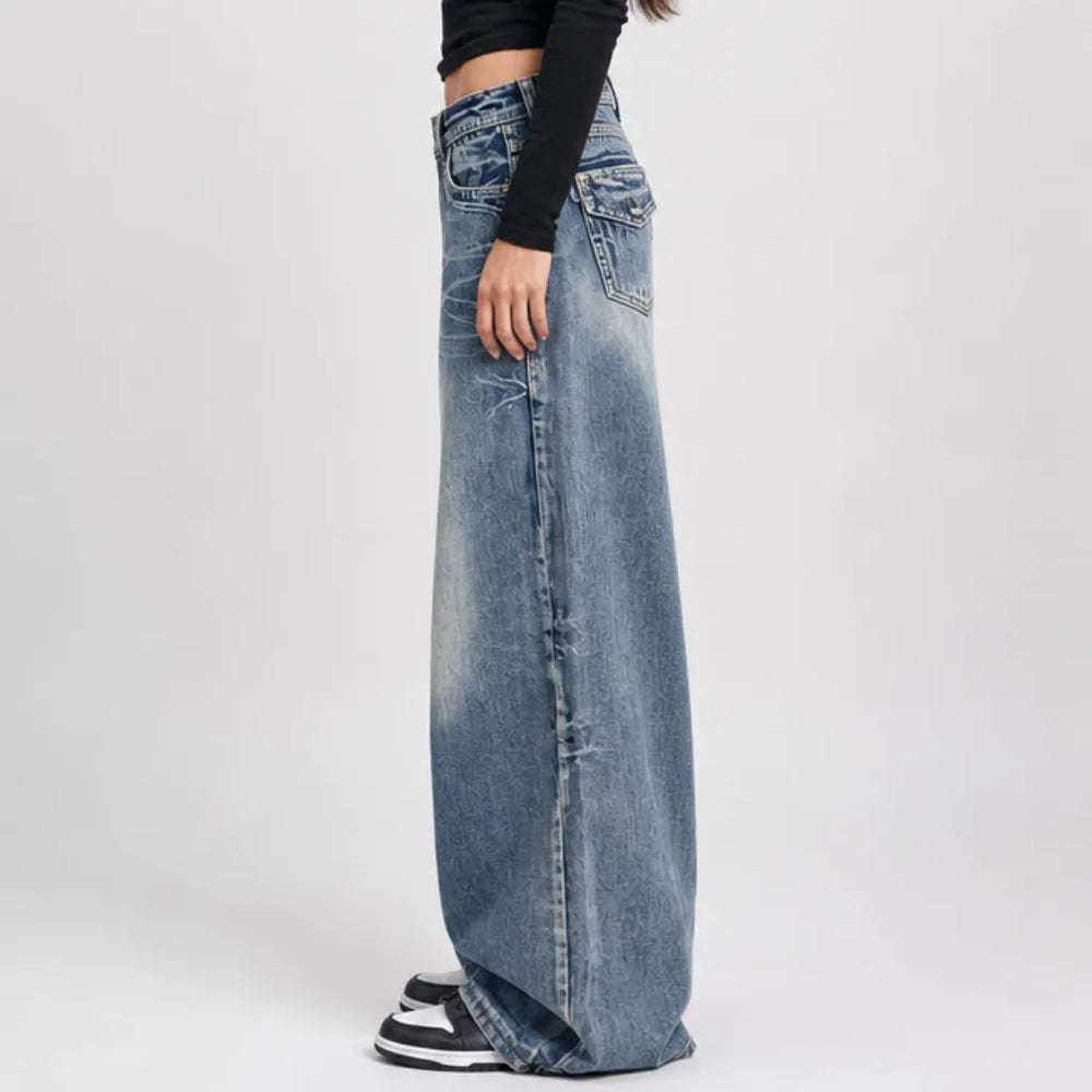 Women's Evelyn Cotton Wide-Leg Jeans