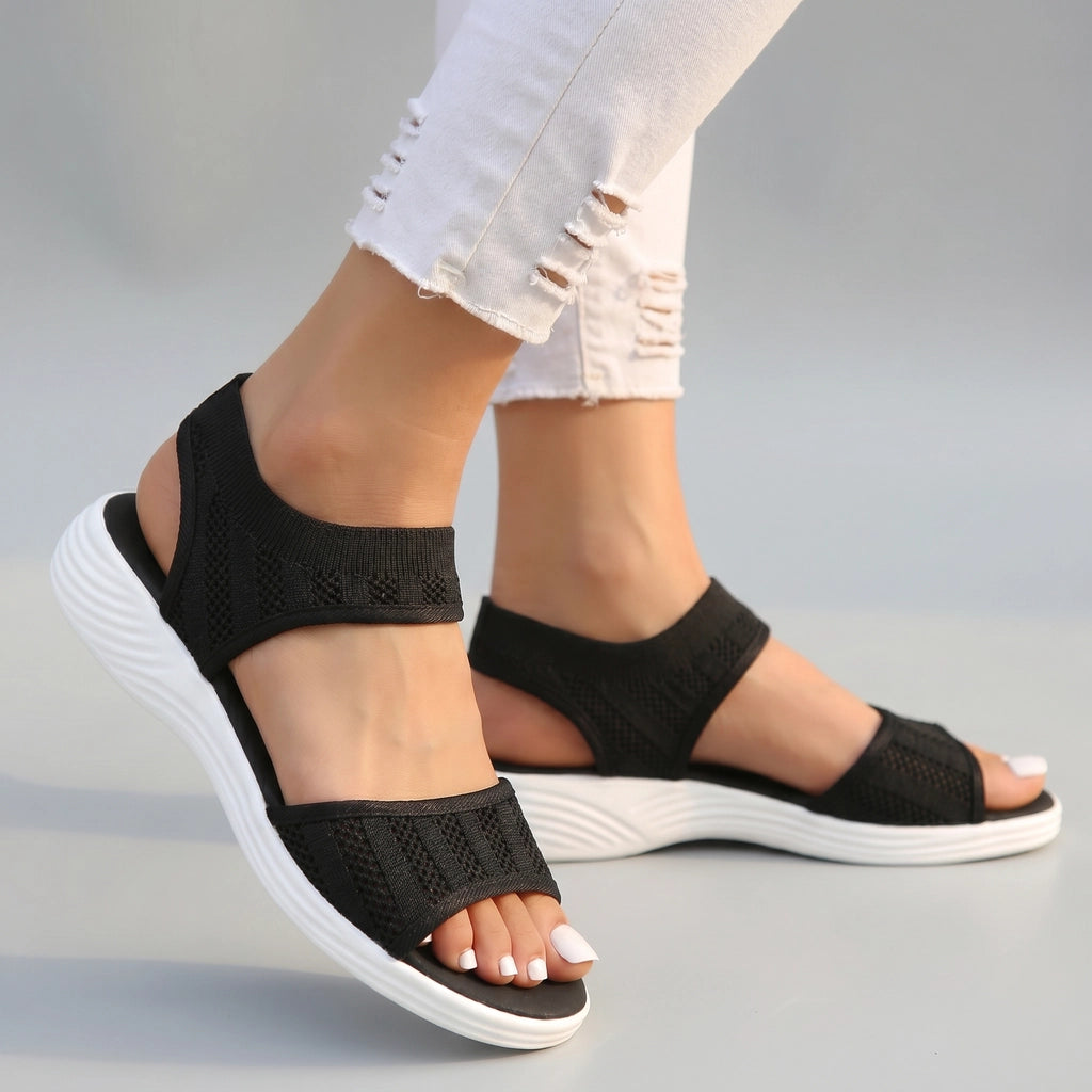 Nora Bloom Platform Sandals - Color:Black;Size:36